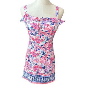 Lilly Pulitzer Neola Resort White Romper Party Like A Lobster Sz 00 Vacation